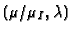 $(\mu/\mu_I, \lambda)$